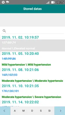 Blood Pressure Log android App screenshot 2