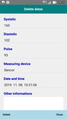 Blood Pressure Log android App screenshot 3